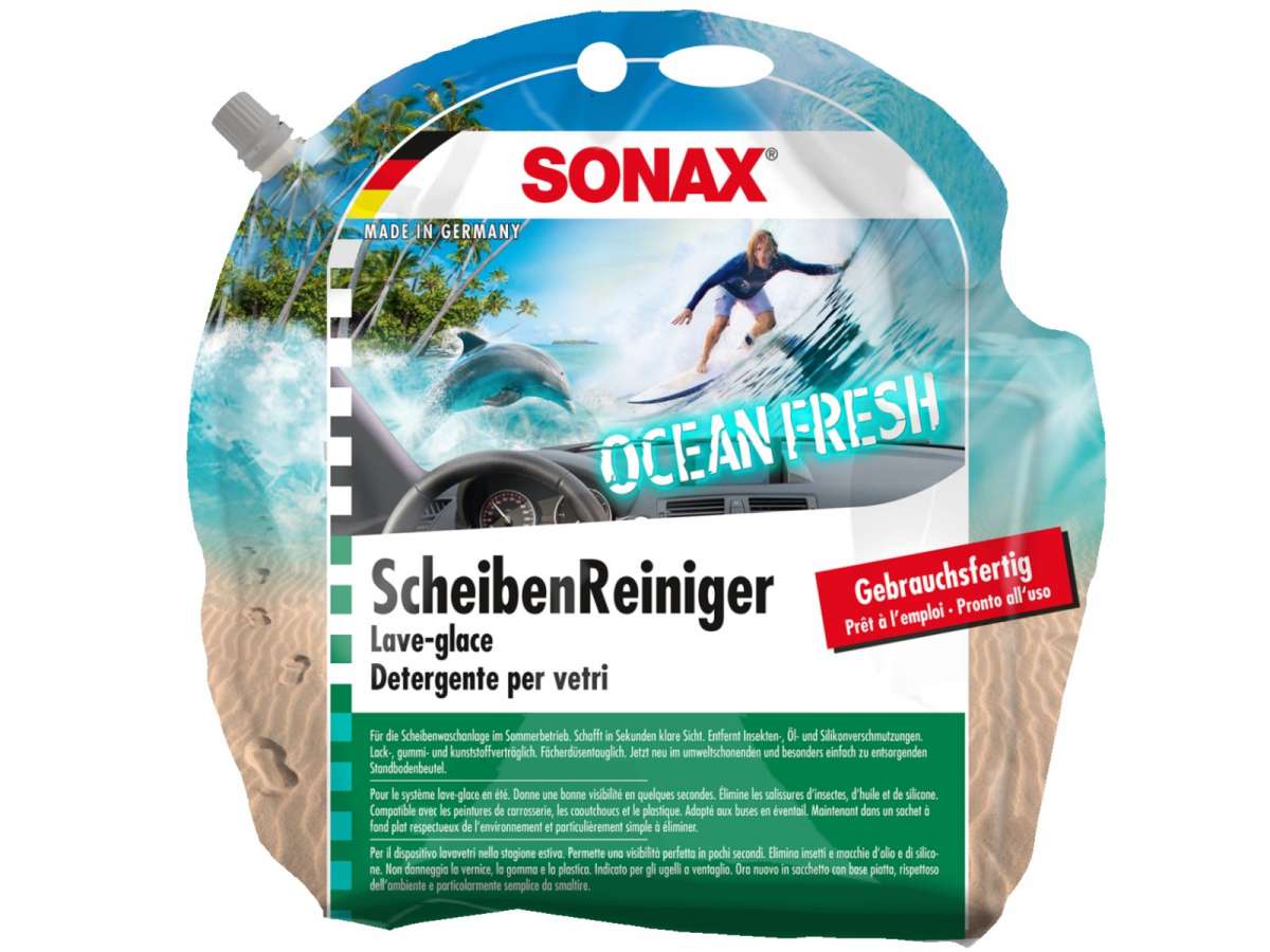 SONAX ScheibenReiniger OceanFresh Gebrauchsfertig, PET-Beutel 3 Ltr ...